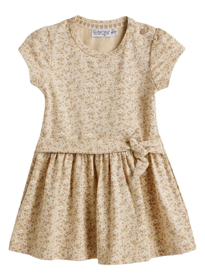 ديركجي فستان قطني بطبعة صغيرة